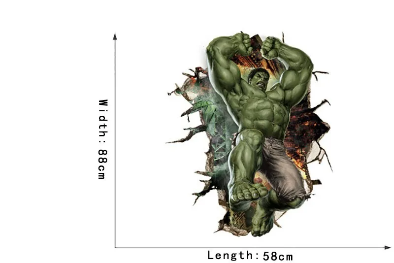 3D сломанный Настенный декор Мстители настенные наклейки для детей комнаты домашний декор DIY Marvel Heroes обои постер настенные наклейки