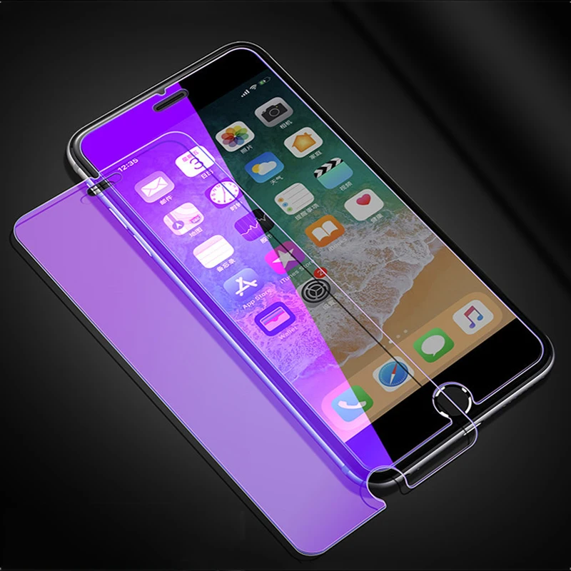 

2.5D 9H Protective Violet tempered glass for iphone 6 7 5 s se 6 6s 8 plus XS max XR glass iphone 7 8 x screen protector glass