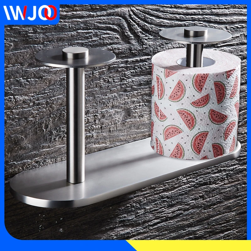 

Toilet Paper Holder Creative Aluminum Brushed Bathroom Roll Paper Holder Double Decorative Paper Towel Holder Rack Wall Mounted
