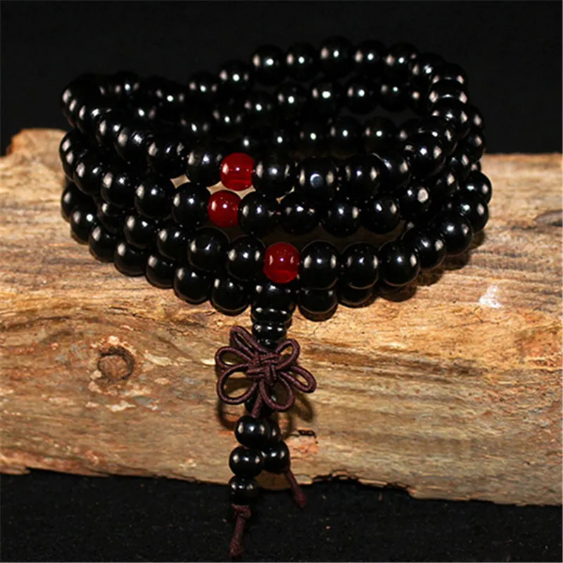 Legno Di Sandalo naturale Braccialetto Uomini Braccialetto di Perline Per Le Donne 108 Beads Preghiera Buddista Buddha Meditazione Rosario Appeso Decorazione