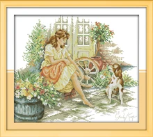 O sabbatic menina pessoas contagem 11ct 14ct 18ct tela de impressão do ponto da cruz kit costura bordado DIY handmade needlework(China)