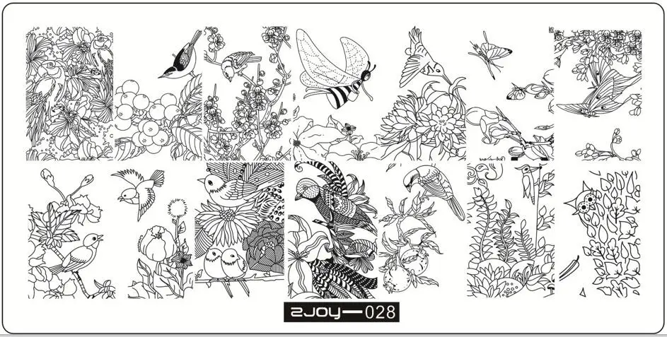 1 шт. Пластина для дизайна ногтей, штамповка для ногтей ZJOY 10 стилей, китайская гирлянда, цветок для женщин, шаблон для изображения, печать, дизайн ногтей, сделай сам, подарок для маникюра - Цвет: ZJOY-28