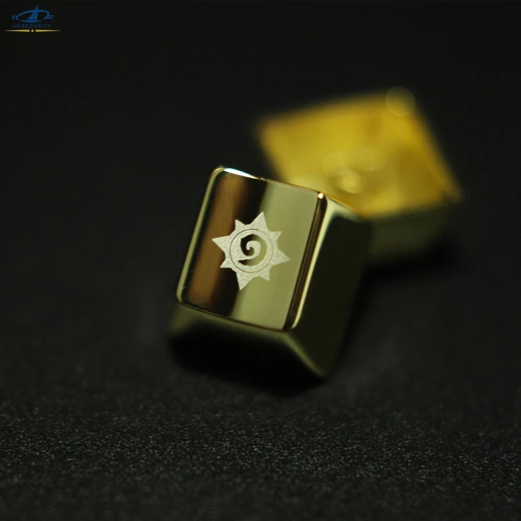 

[HFSECURITY] Hearthstone Game Mechanical Keyboard Keycaps R4 Gold Silver Metal Keycaps for Mechanical Keyboard