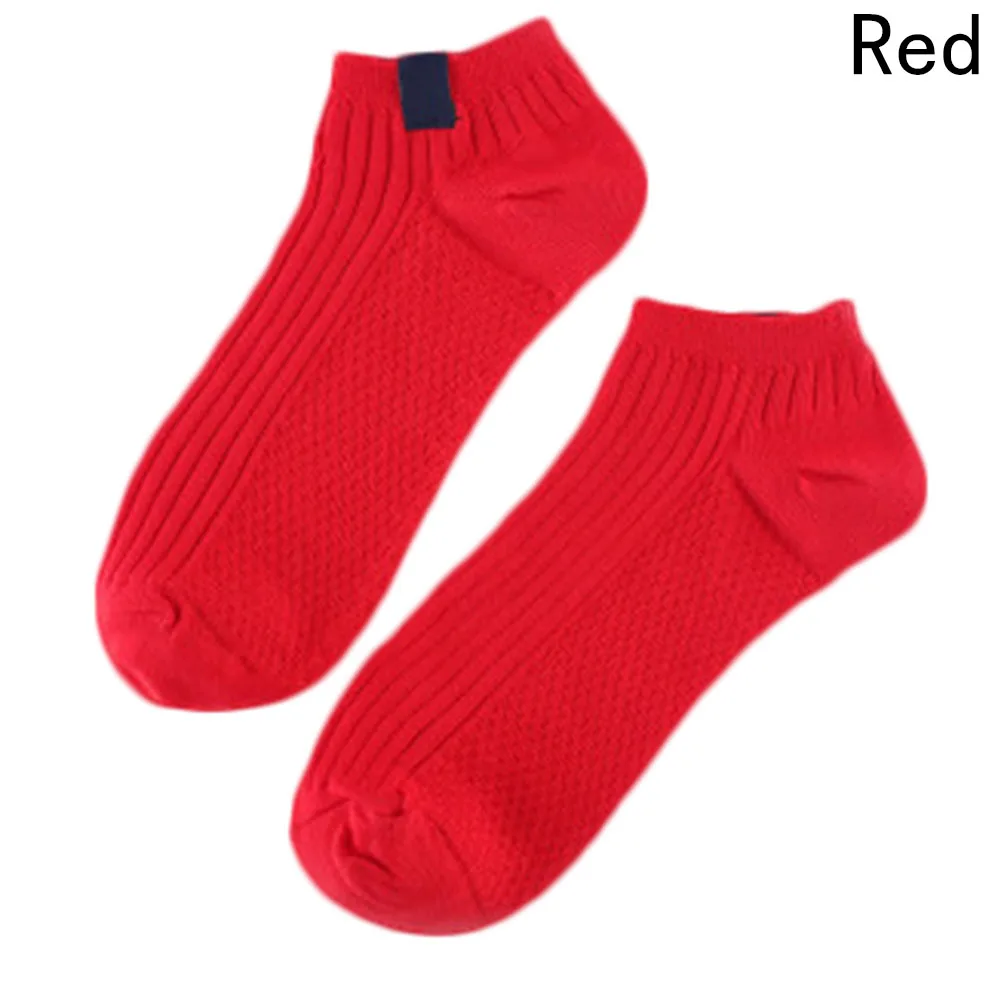 Для мужчин носки из хлопка однотонноные Цвет лодка впитывает пот спортивные носки Фитнес спортивные носки Беговые - Цвет: RD