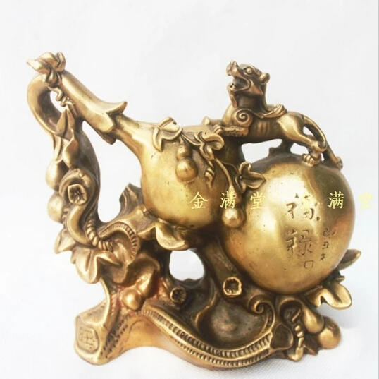

B0601 421Bronze copper home decoration crafts decoration gourd apotropaic Factory Copper Feng Shui crafts statue