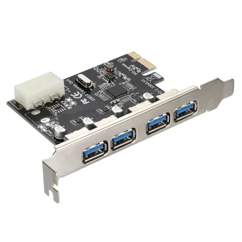 

PCI-E PCI Express to 4 Ports USB 3.0 Hub Controller Card Adapter UY8
