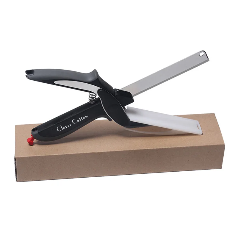 Мульти-Функция 2 в 1 Еда Chopper Кухня ножницы умный нож умный резак Кухня Ножи ножницы Растительные Slicer - Цвет: Retail Box