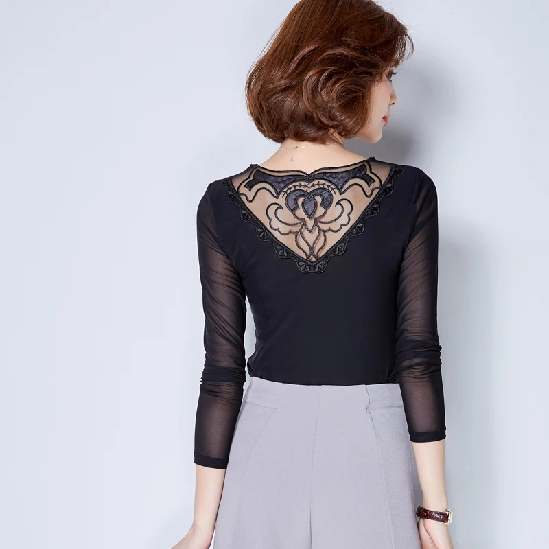 Blusa negra de chifón de talla grande para mujer, Blusa de manga larga para mujer, blusas para mujer, blusas femeninas, ropa para mujer 2018 Blusa negra de chifón de talla grande para mujer, Blusa de manga larga para mujer, blusas para mujer, blusas femeninas, ropa para mujer 2018