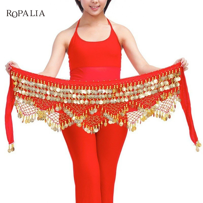 Женский пояс для танца живота, пояс для танца живота, бархатный Племенной костюм для танца живота, женский шарф, цыганские крылья - Color: R