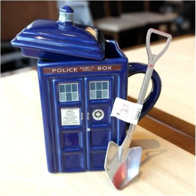 creative doctor who tardis cup mysterious Dr. police box mug square