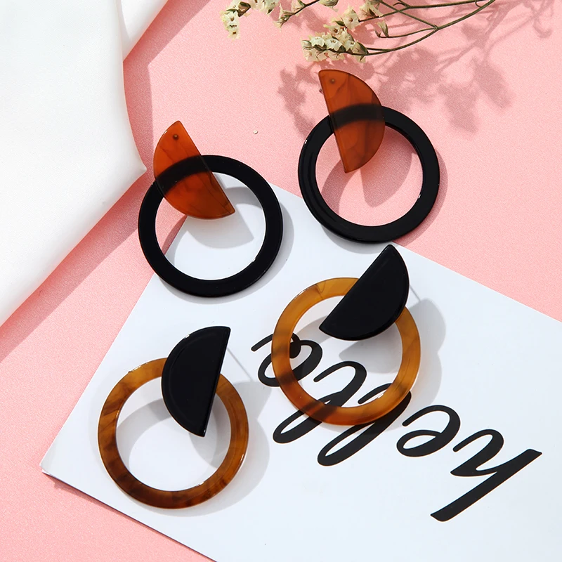 Women's Earrings Fashion Korea Acrylic Leopard Pattern Bohemian Charm Geometric Drop Earrings for Girls Jewelry Gifts New