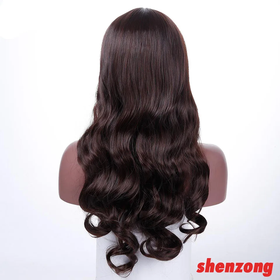 SHANGKE длинные волнистые косплей коричневые синтетические волосы парики для афроамериканцев термостойкие волосы костюм парики - Цвет: #3