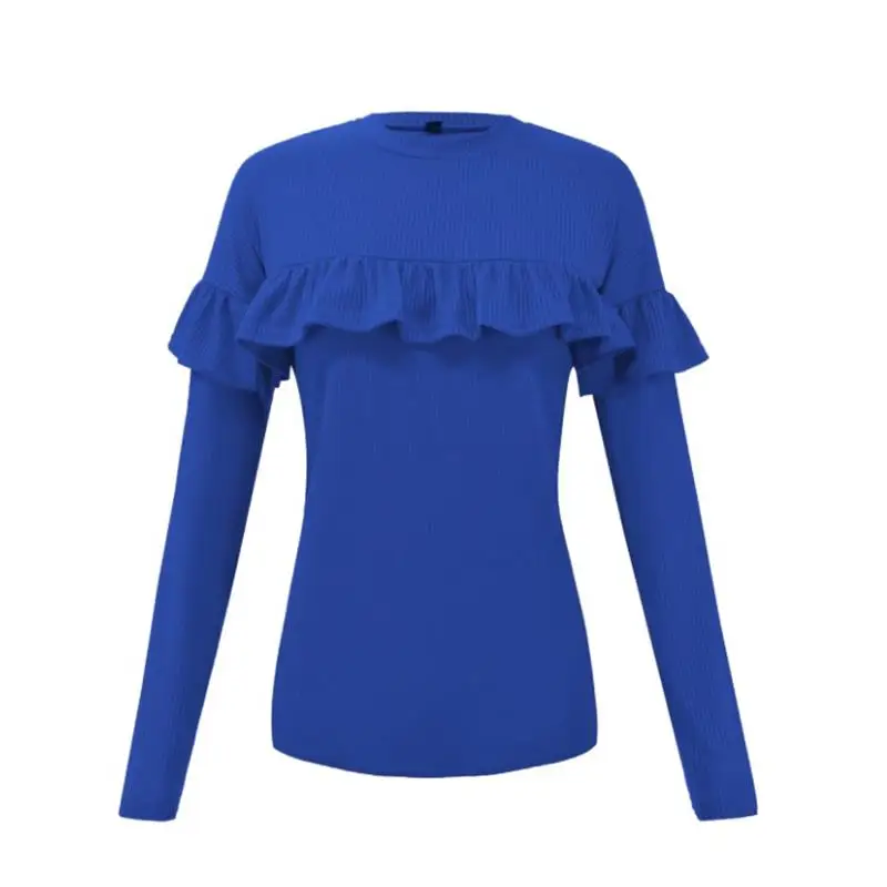 Осень Для женщин футболка 2018 модная с длинными рукавами топы Femme Blusas WS9958W | Женская
