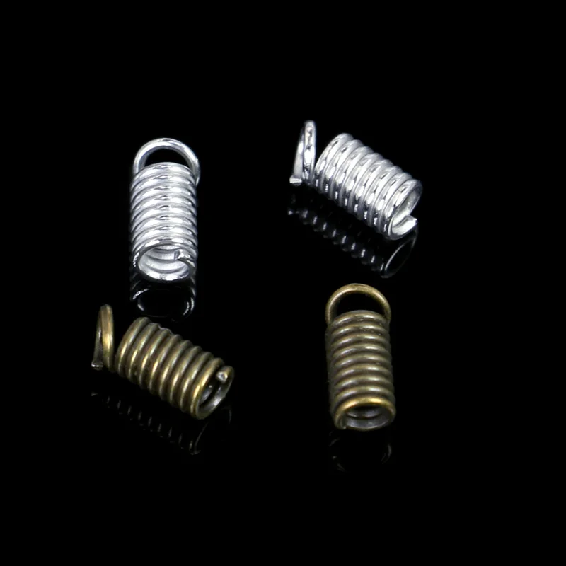 

Spring Crimp End Beads Jewelry Findings For Pendant Bracelet Necklace Imitation Rhodium Iron Accessories 80pcs/lot