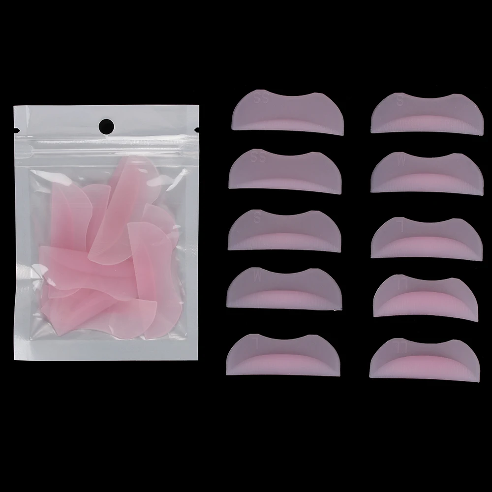 

5 Pairs With Different Sizes Silicone Eyelash Perming Curler Curling False Fake Eye Lashes Shield Pad Curlers for Eyelashes