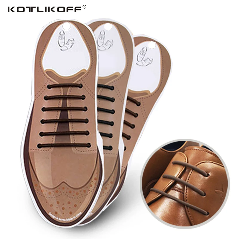 

KOTLIKOFF 10pcs/Set No Tie lazy Shoe laces Elastic Silicone Shoelaces For Leather Shoe ShoeLaces Men Women Business Shoes