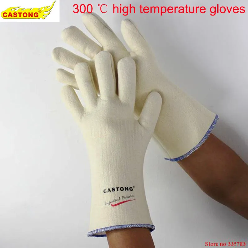 

300 degrees heat insulation gloves High temperature resistant gloves to hot flame retardant anti-scald fire Aramid fiber woven