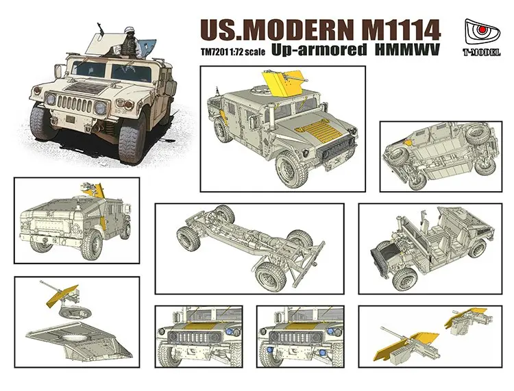 T-MODEL TM-7201 1/72 u.s. HMMWV M1114-масштабный модельный комплект