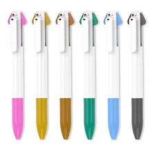 500 шт/партия шариковая ручка двойной цвет заправки клик действие пластиковые пользовательские детские собаки рекламная ручка отпечаток логотип компании