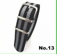 10 шт. Высокое качество 22 мм нейлоновый ремешок для часов NATO водонепроницаемый ремешок для часов модный wach band-серый и черный-3195