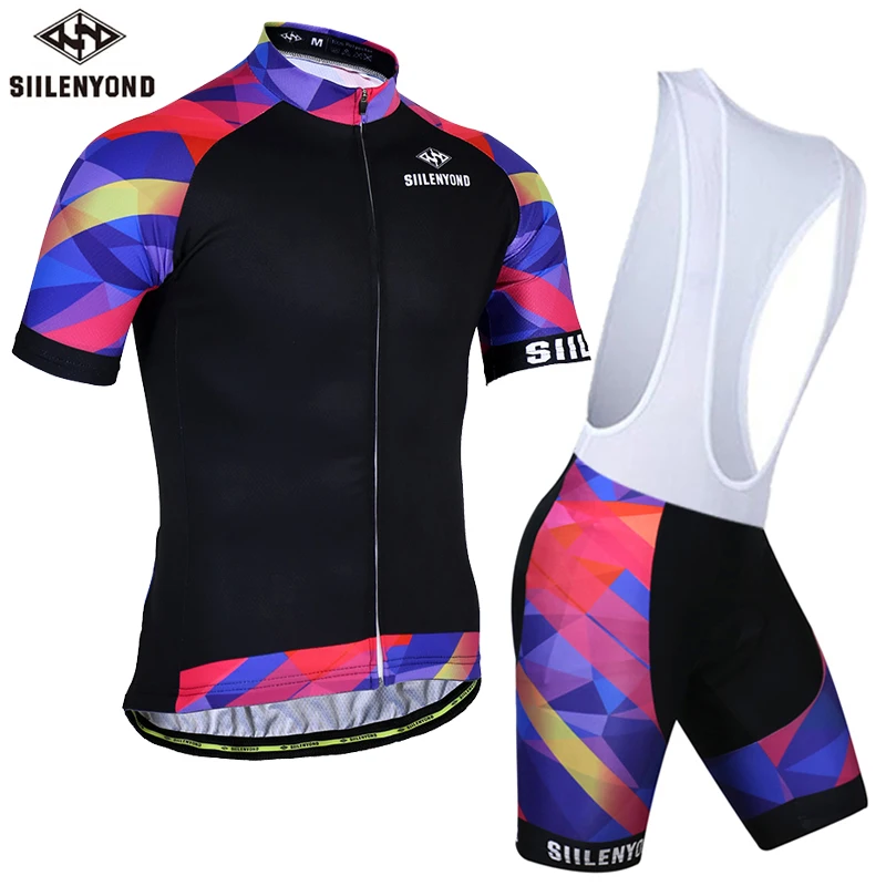 

SIILENYOND Summer Short Sleeve Cycling Jerseys Set MTB Bike Clothing Racing Bicycle Mountain Bike Clothes Ropa Ciclismo bib suit