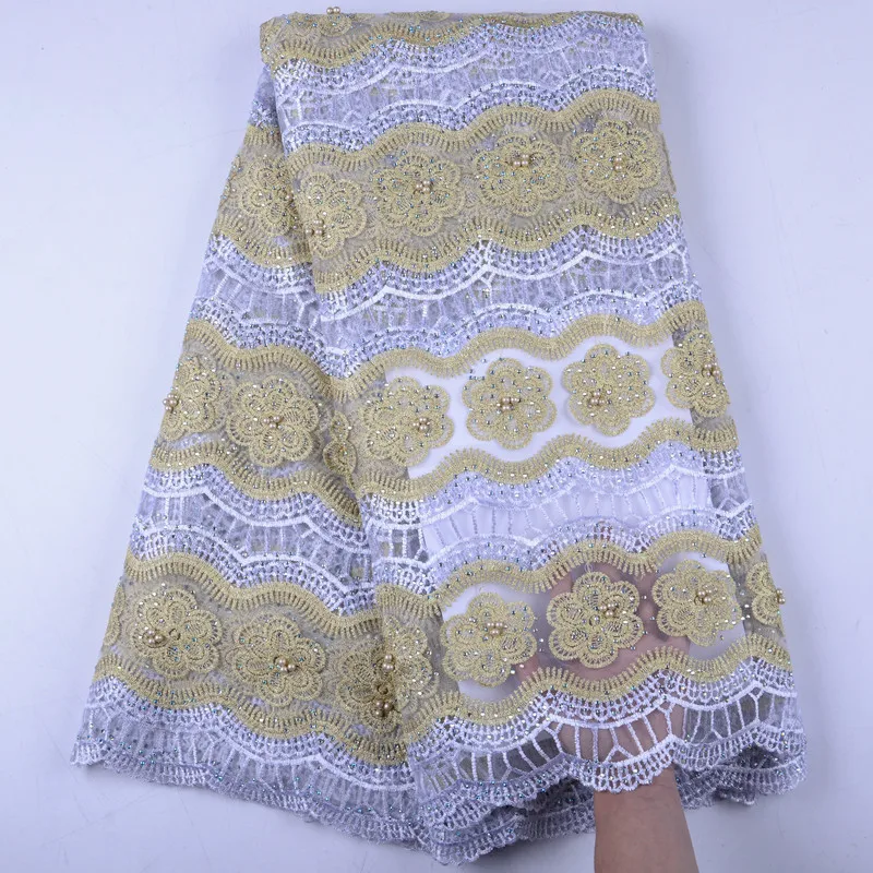 

2019 Latest French Nigerian Laces Fabrics High Quality African Laces Fabric Milk Silk Wedding African French Lace Fabric Y1503