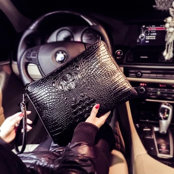 

Tidog Leather street crocodile tattoo handbag IPAD clutch bag