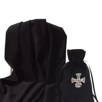 

Board Game Accessories By Hand Tarot Tablecloth With Bag High Quality Flocking Fabric Cross Star Tarot