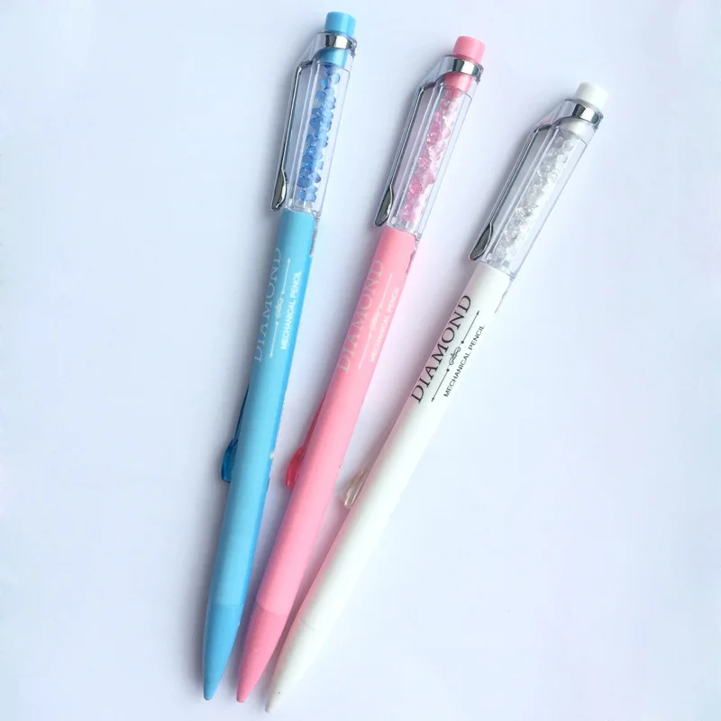 3 pcs/lot 0.5 mm Diamond True Love Press Plastic Mechanical Pencil Automatic Pen For Kid School Office Supply