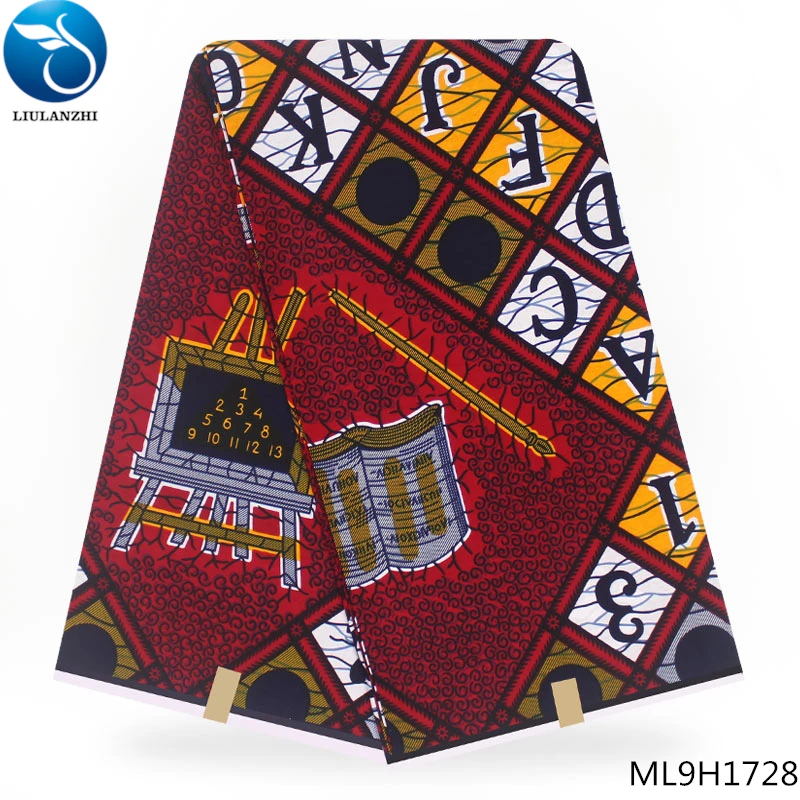 LIULANZHI монограмма голландский воск ткань африканские принты восковая Ткань Высокое качество Голландский Воск Ткань 6 ярдов ML9H1728-ML9H1749 - Цвет: ML9H1728