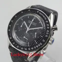 Модные кварцевые мужские часы хронограф ручной 40 мм Диаметр полированный чехол Sub Dial