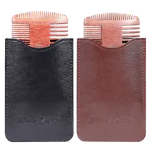4 стороны для мужчин деревянный борода гребень антистатические карманные усы щетка для волос тонкие Широкие зубы Парикмахерская Салон красота уход
