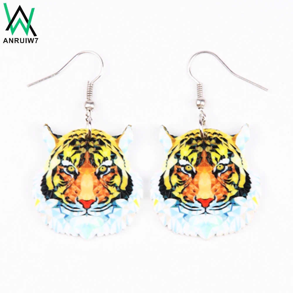 Buy ANRUIW7 Drop Tiger Earrings Dangle Long Acrylic