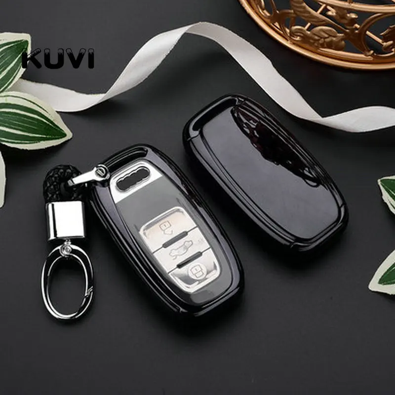 

PC+TPU Car Key Protection Cover for Audi A4 A4L A5 A6 A6L Q5 S5 S7 Protect Shell Car Styling Electroplating Case Covers