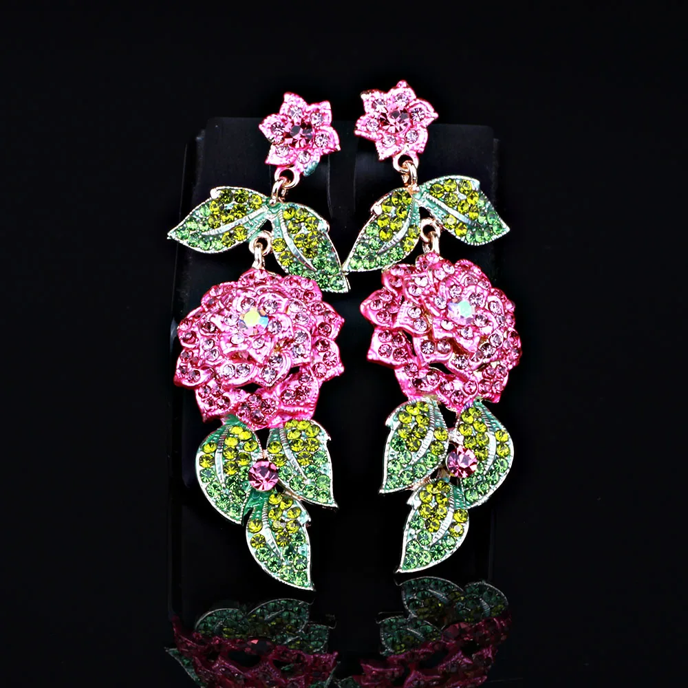 FARLENA Свадебные ювелирные изделия Роскошные Разноцветные Кристалл Стразы ожерелье с большим цветком серьги для женщин модные свадебные ювелирные наборы
