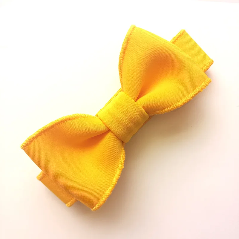 Bow Yellow Милые Удобные Хлопковые банты для девочек, мохнатое кроличье ушко-лента ярких цветов, регулируемая длинная тиара, фантастические аксессуары для волос - Цвет: Bow Yellow