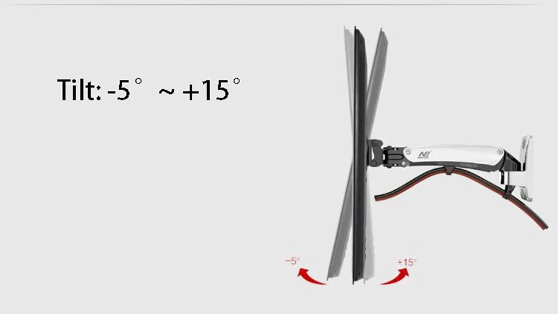 NB F200 газовая пружина 30-40 дюймов светодиодный настенный держатель для монитора для телевизора эргономичное крепление Макс. VESA 200*200 мм загрузка 5~ 10 кг серебро
