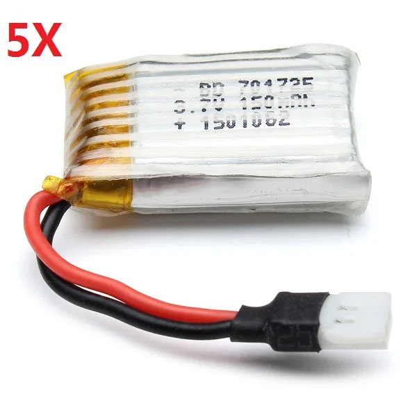 Wholesale 5pcs rc patrs 3 7V 150mAh lipo battery for Eachine H8 Mini rc quadcopter helicopter