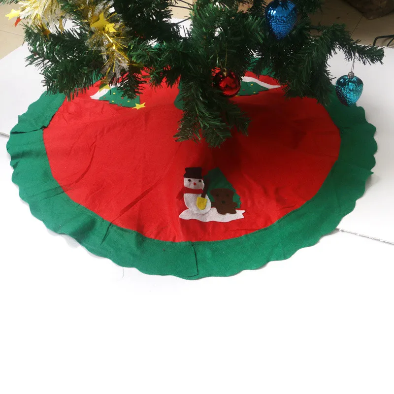 

90cm Round Santa Claus Snowman Christmas Tree Skirts Christmas Tree Decorations Navidad tree skirt Xmas Ornaments Party Supplies