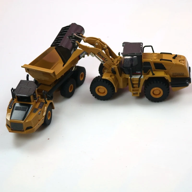 HUINA 1:50 Самосвал экскаватор колесный погрузчик литая металлическая модель строительная машина игрушки для мальчиков подарок на день рождения коллекция автомобилей