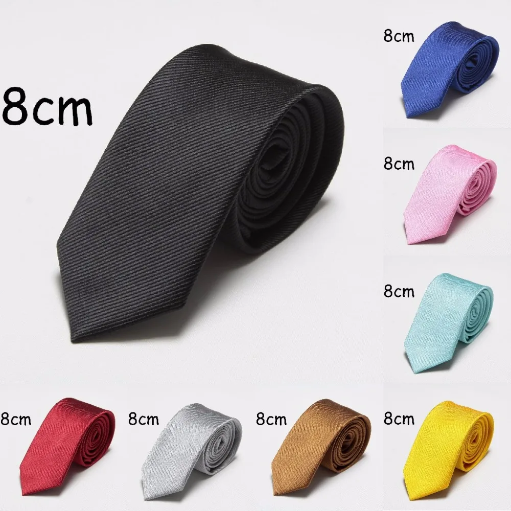 

2019 New arrival Solid Stripe Ties for men 8cm width black red blue Wedding business