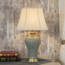 Художественная китайская фарфоровая Керамическая Настольная лампа для спальни, гостиной, свадьбы, настольная лампа Jingdezhen, настольная лампа с оленем