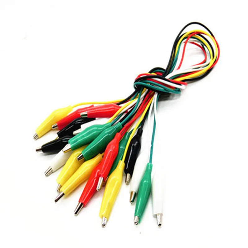 10 Pcs Crocodile Clips Cable Double-ended Alligator Jumper Test Leads Wire 50 CM 