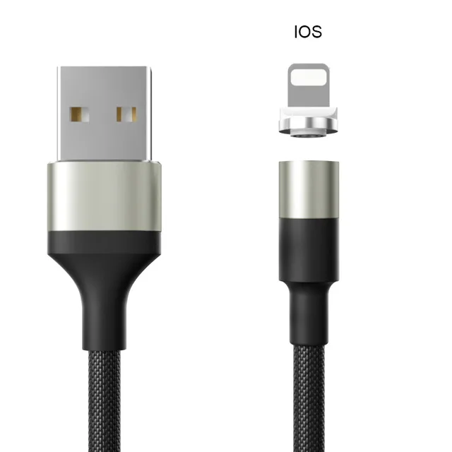 QC 3,0 Быстрая зарядка 3A Магнитный кабель type C Micro Usb быстрая зарядка Usb C светодиодный светильник для iPhone Xiaomi huawei Phone 1,2 м - Цвет: Silver for iphone