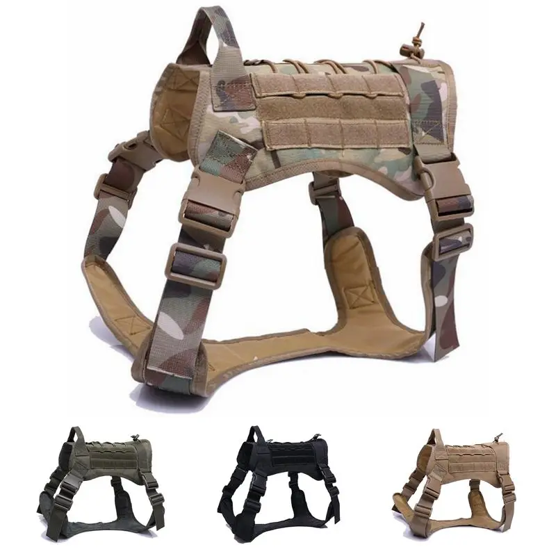 

Tactical Dog Harness Vest for Walking Hiking Hunting Military Waterproof Molle Training Harness for Service Dog with Handle