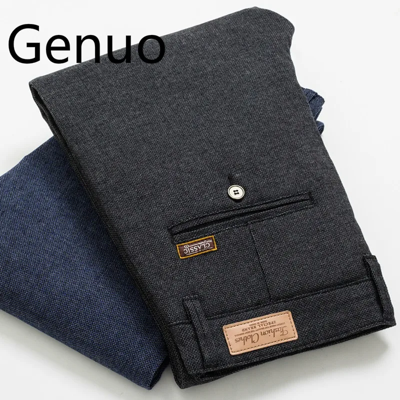 

2019 Autumn New Men's Slim Casual Pants Fashion Elasticity Business Black Trousers Male Brand Clothes