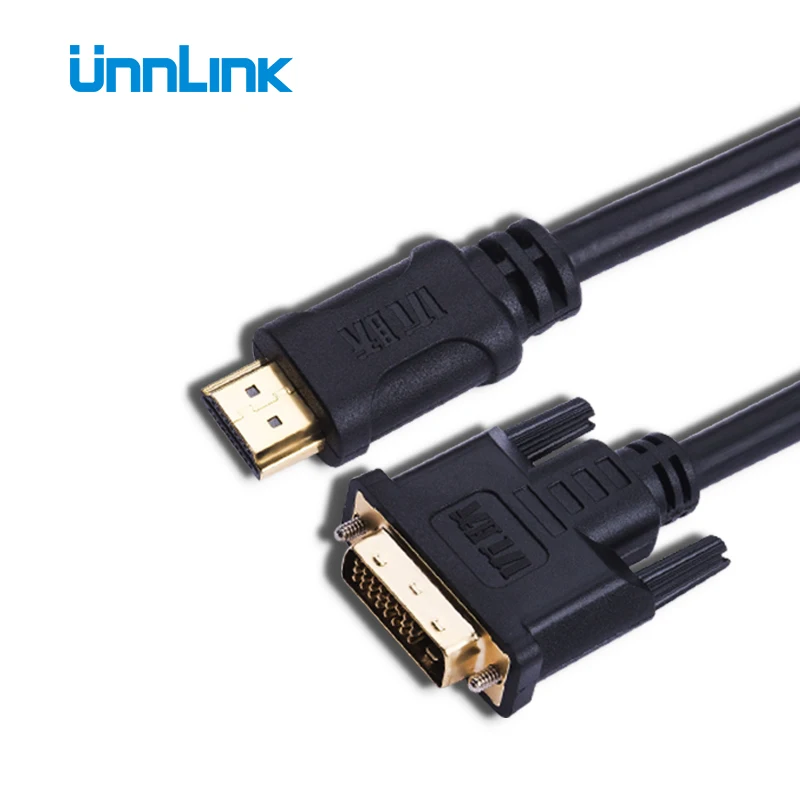 

Unnlink HDMI to DVI DVI-D 24+1 Cable DVI to HDMI FHD1080P@60Hz 1m 2m 3m 5m 8m 10m for LED TV mi BOX monitor projector computer