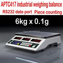 Цифровые настольные весы со шкалой счетика 6 кг-0,1g APTC417 RS232 данных принт промышленный тяжелый баланс весом
