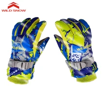 Детские флисовые лыжные перчатки для мальчиков и девочек, зимние уличные лыжные перчатки для сноуборда, альпинизма, водонепроницаемые теплые зимние перчатки MI015