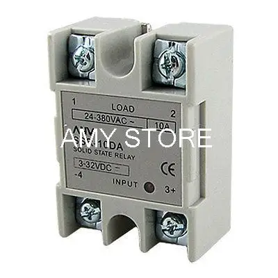 

SSR-10DA 3-32V DC Input 24-380V AC Output 10A Solid State Relay
